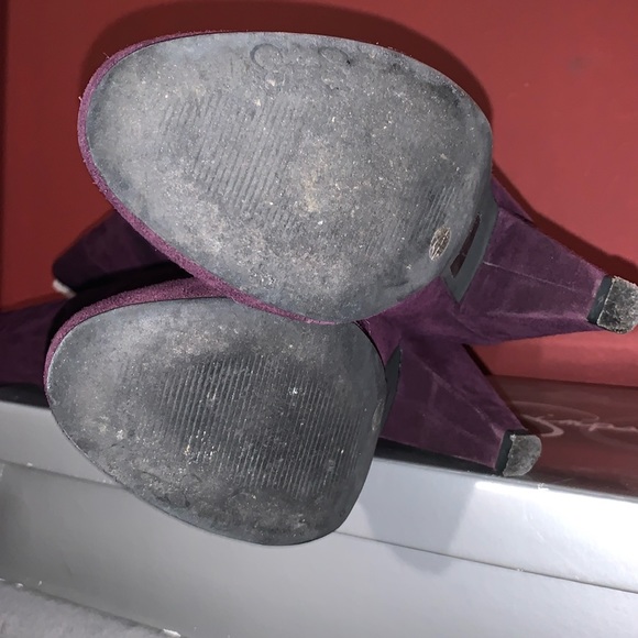 Pretty Boots, Suede Eggplant Split Suede Boots, Size 9.5 - Picture 7 of 13